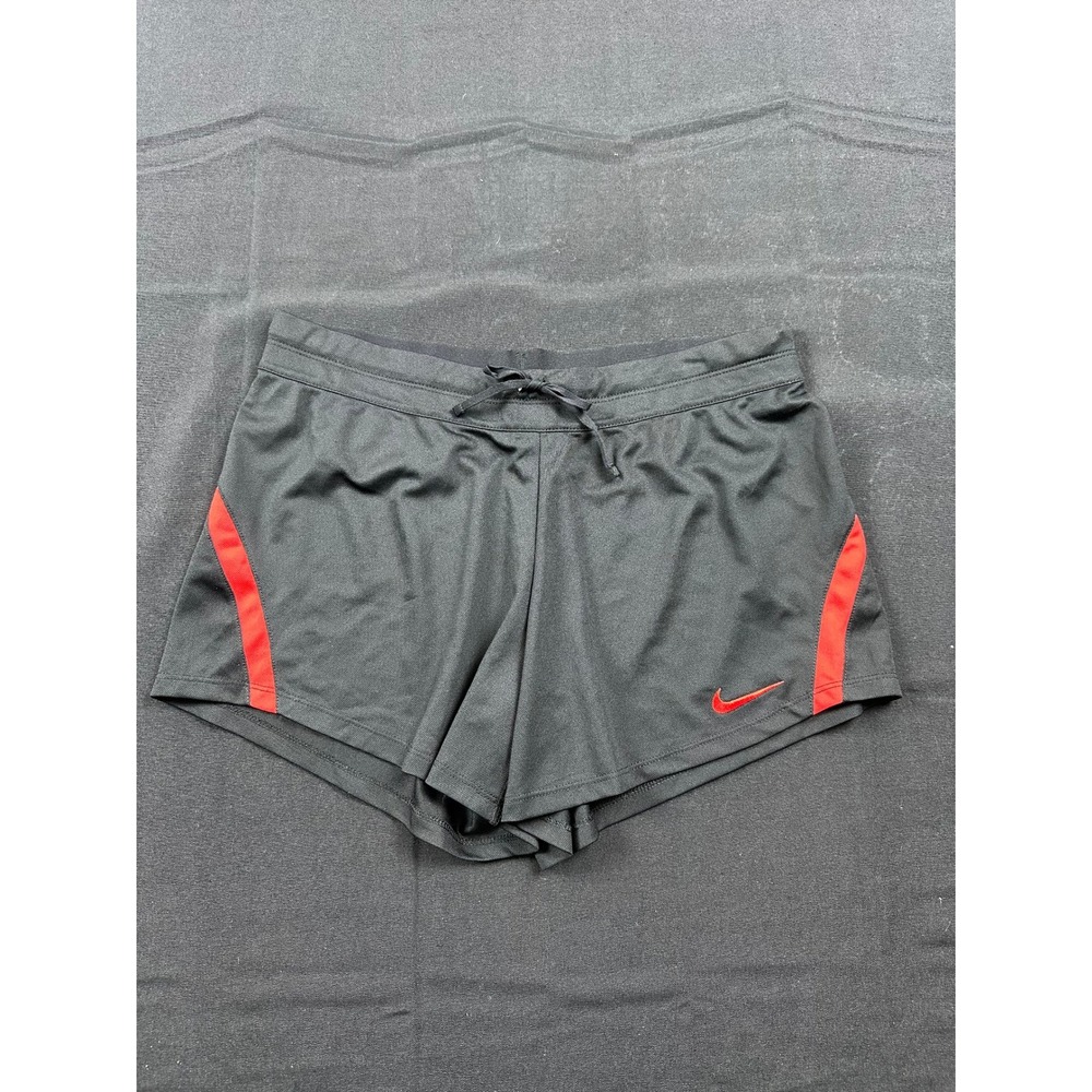 Nike Dri-FIT Running Shorts Mens Medium Black Red Athletic Training Gym Workout